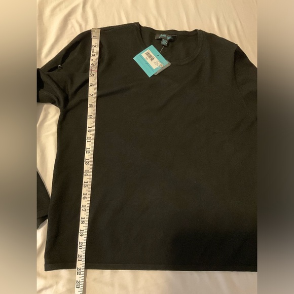 Faith + Zoe NWT size xl lightweight black sweater-sleeves openings w/silver - Picture 6 of 11